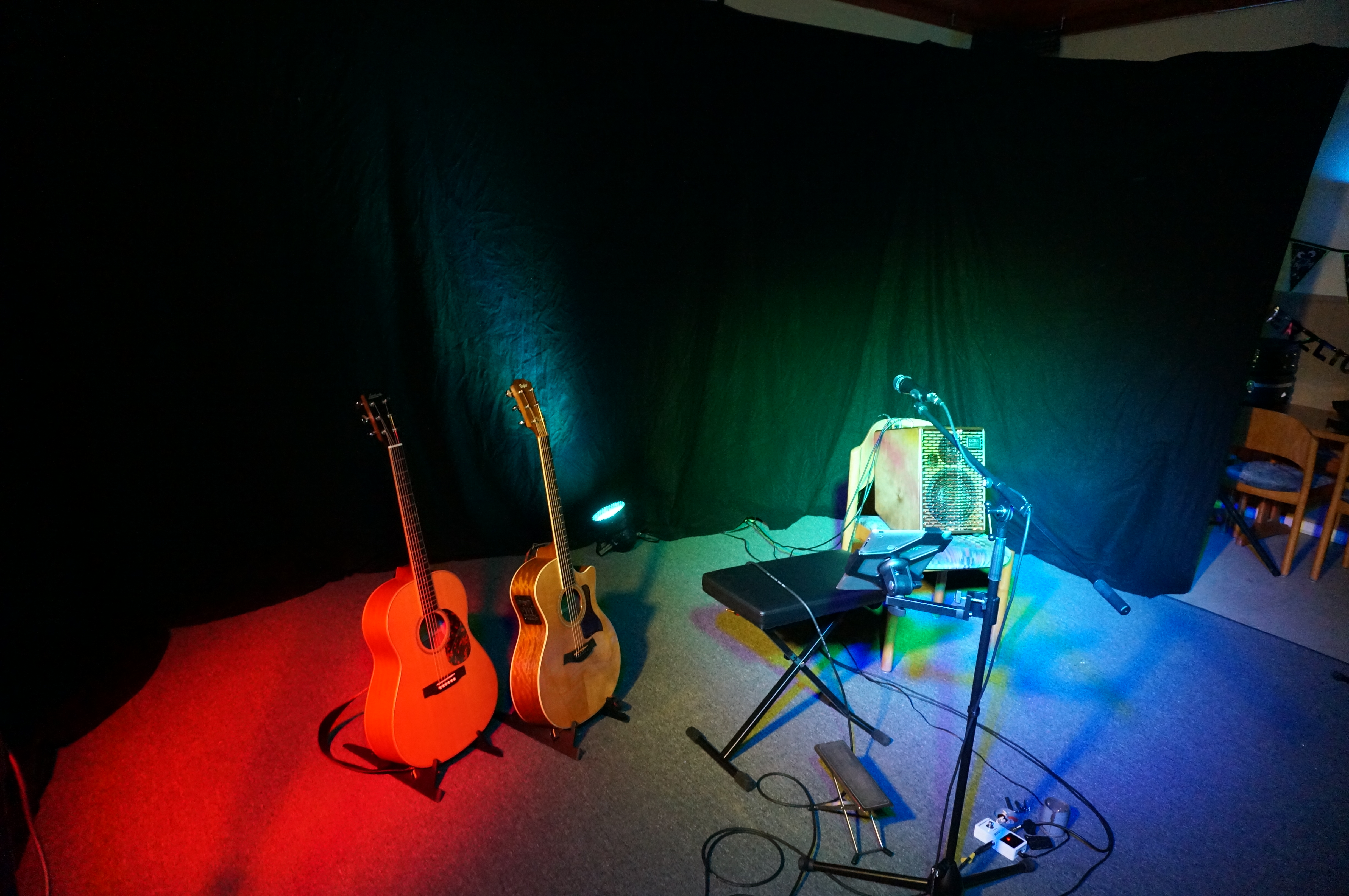 Recording studio with guitars